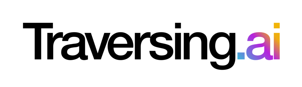 Traversing.ai black text transparent background